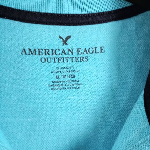 American Eagle Men’s Blue Polo Shirt XL Classic Fit Polyester Cotton Blend - Picture 5 of 5